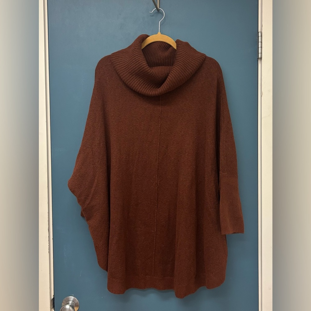 LOFT Women’s Rust Brown Poncho Sweater 20/22